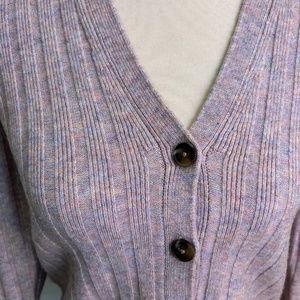 NWT Ann Taylor Ribbed V-Neck Cardigan, Multi Color